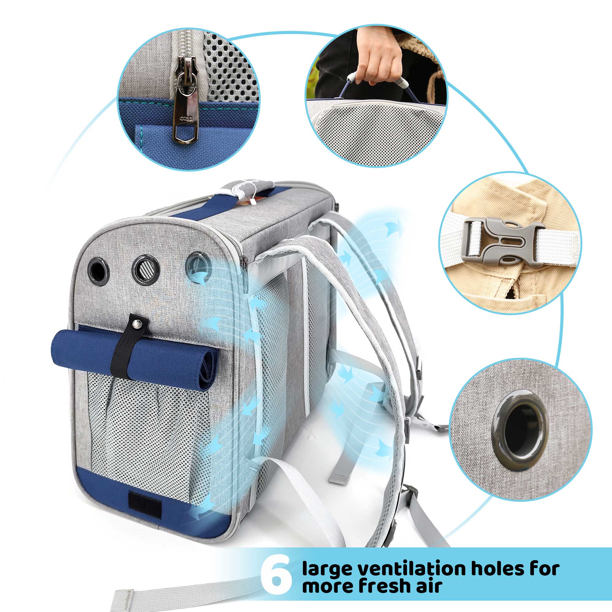Stylish And Spacious Foldable Soft Pet Carrier For Dogs And Cats