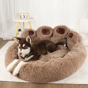 Paw-Shaped Plush Pet Bed
