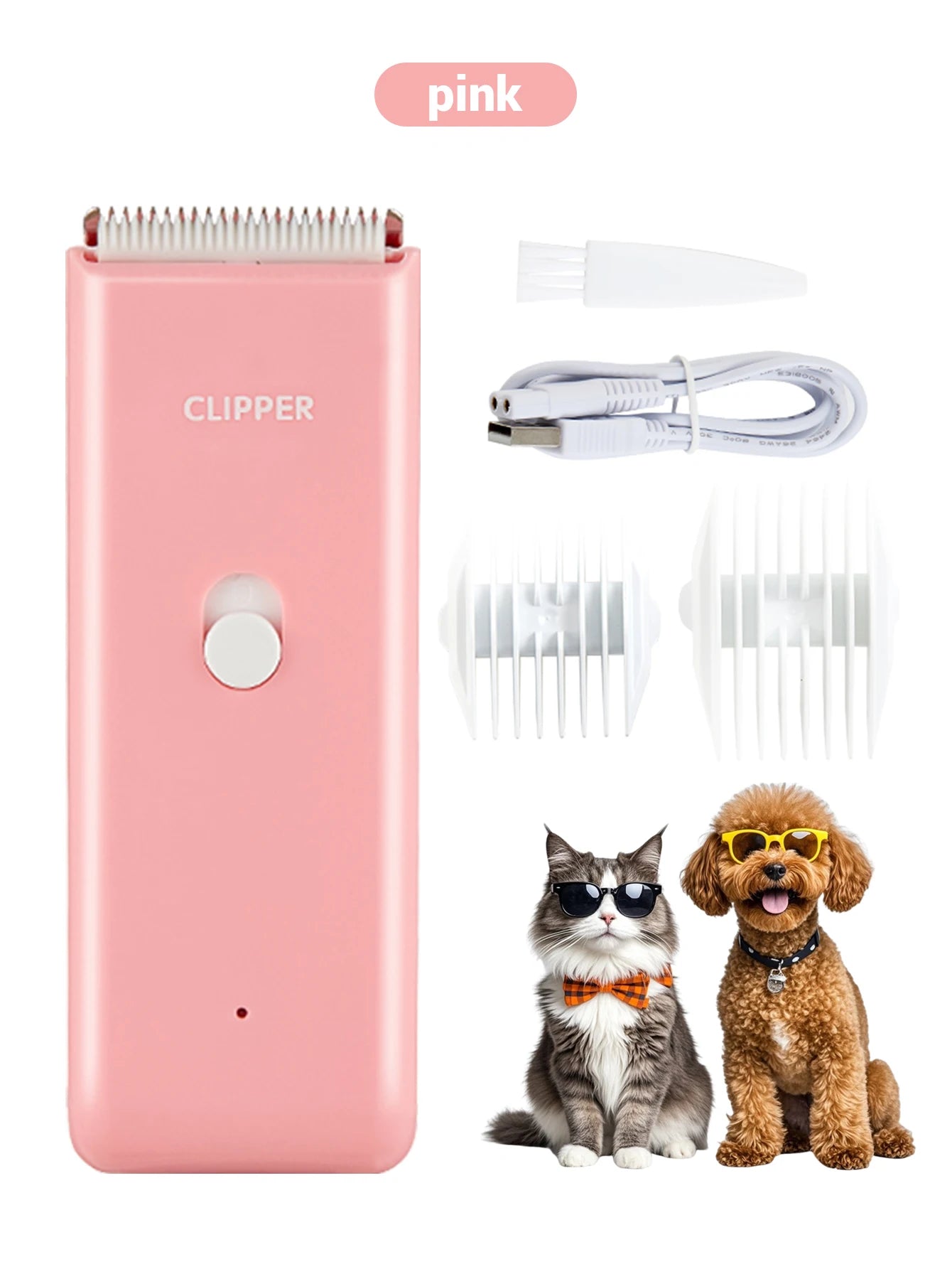 Dog Hair Clipper Electric Pet Hair Trimmer Low Noise Shaver For Dog Cats Cordless Rechargeable Professional Pet Grooming Tools