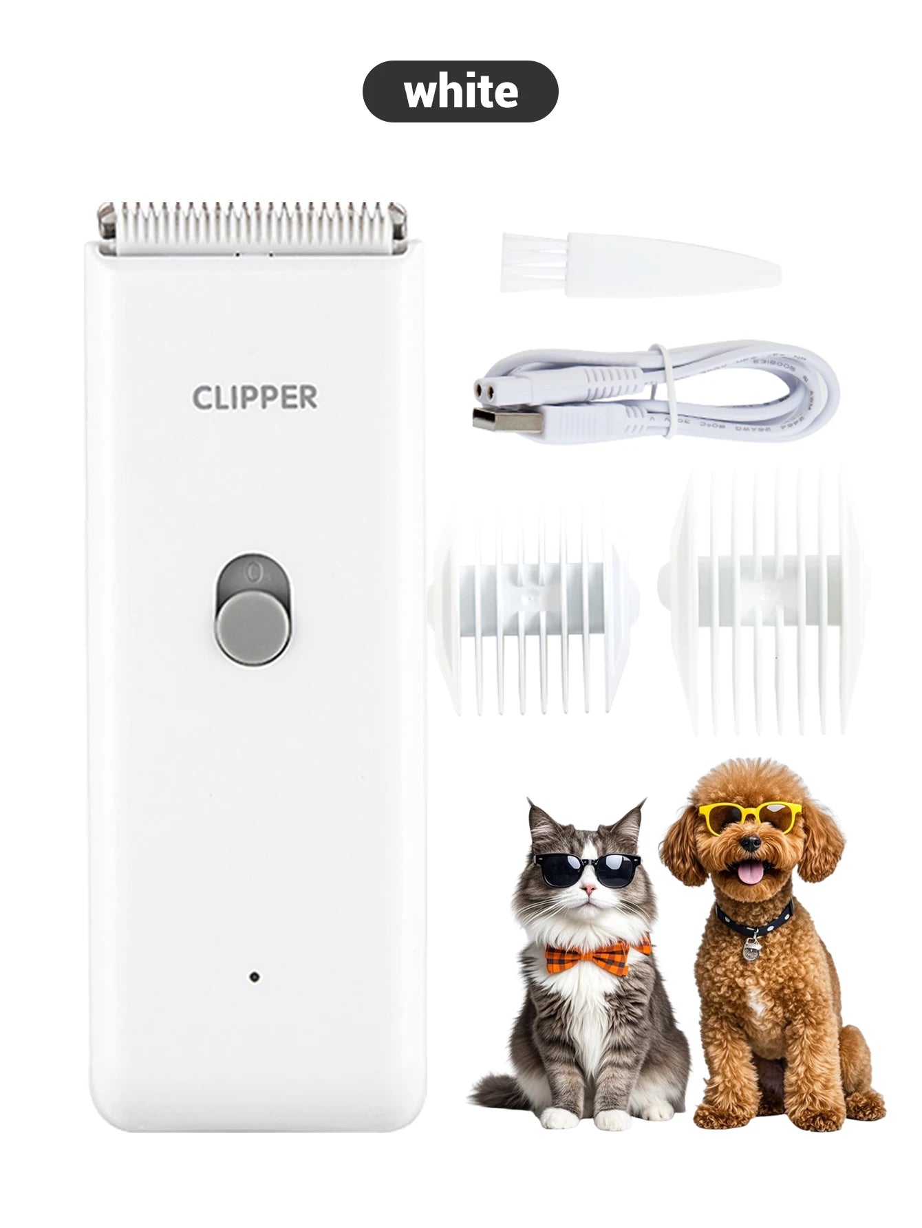 Dog Hair Clipper Electric Pet Hair Trimmer Low Noise Shaver For Dog Cats Cordless Rechargeable Professional Pet Grooming Tools