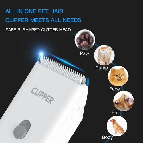 Dog Hair Clipper Electric Pet Hair Trimmer Low Noise Shaver For Dog Cats Cordless Rechargeable Professional Pet Grooming Tools